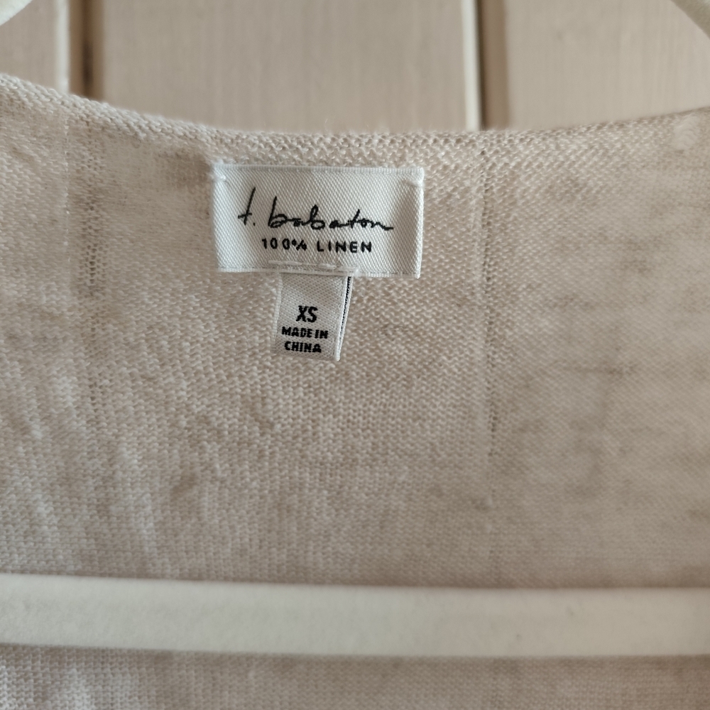T. Babaton 100% Linen Top - Cream